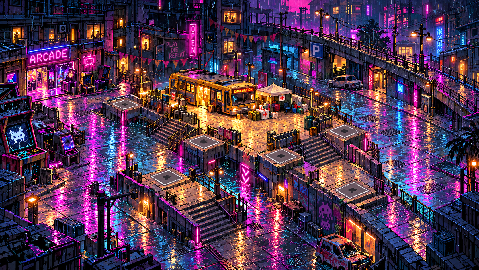 Neon Arcade environment artwork